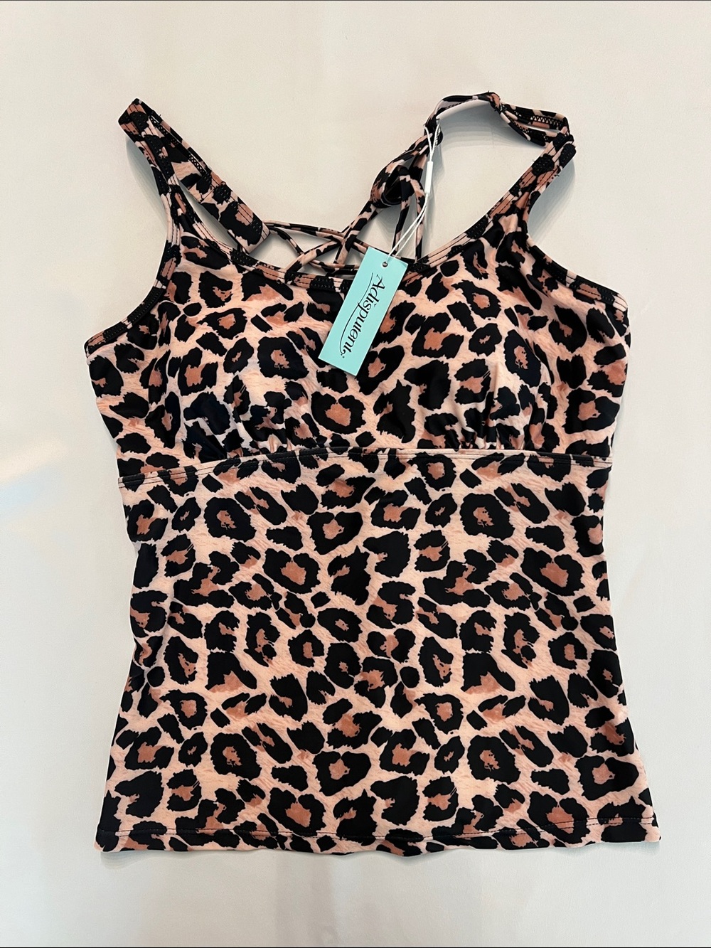 Adisputent Women’s Leopard Print One-Piece Tank - Size Small- NWT